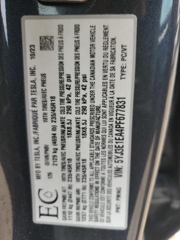 2023 TESLA MODEL 3 5YJ3E1EA4PF677831