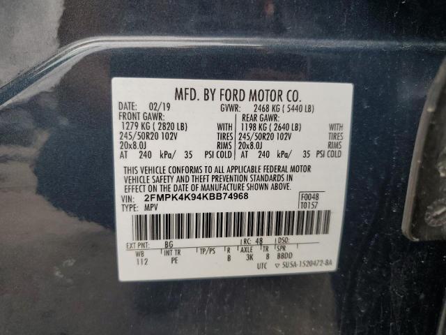 2019 FORD EDGE TITANIUM - 2FMPK4K94KBB74968