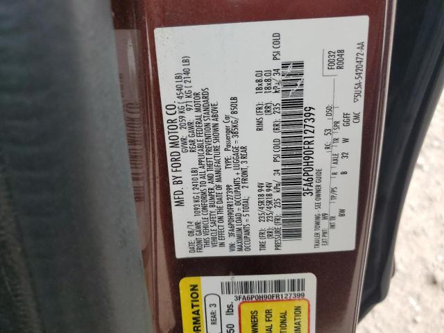 2015 FORD FUSION SE - 3FA6P0H90FR127399