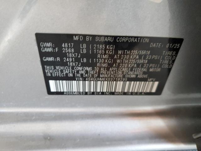 2025 SUBARU CROSSTREK 4S4GUHM6XS3718295