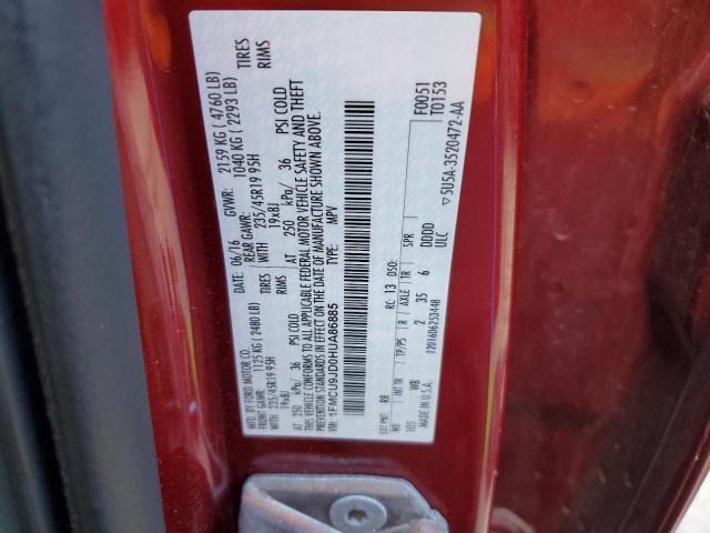 2017 FORD ESCAPE TIT - 1FMCU9JD0HUA86885
