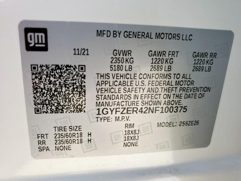 2022 CADILLAC XT4 SPORT 1GYFZER42NF100375
