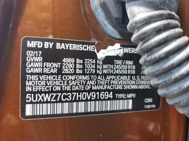 2017 BMW X3 SDRIVE2 5UXWZ7C37H0V91694