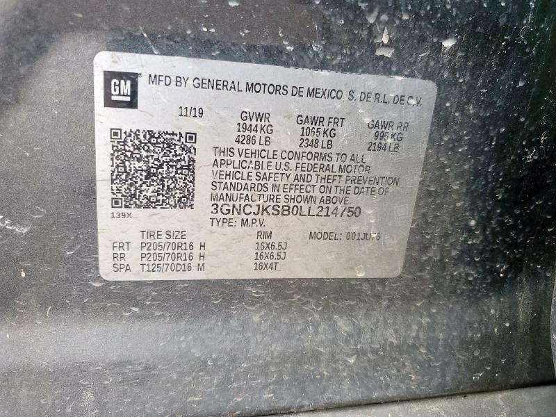 2020 CHEVROLET TRAX LS 3GNCJKSB0LL214750