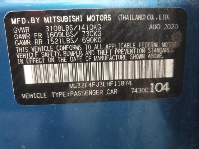 2020 MITSUBISHI MIRAGE G4 ML32F4FJ3LHF11874