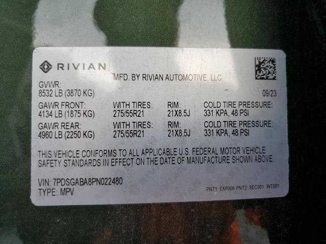 2023 RIVIAN R1S ADVENT - 7PDSGABA8PN022480