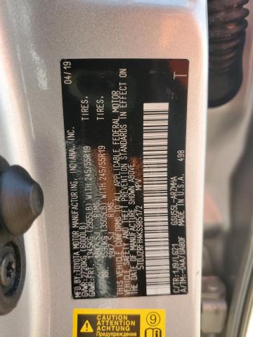 2019 TOYOTA HIGHLANDER - 5TDJZRFH4KS985172