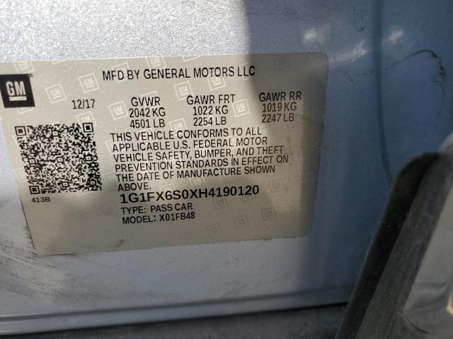 2017 CHEVROLET BOLT EV PR 1G1FX6S0XH4190120