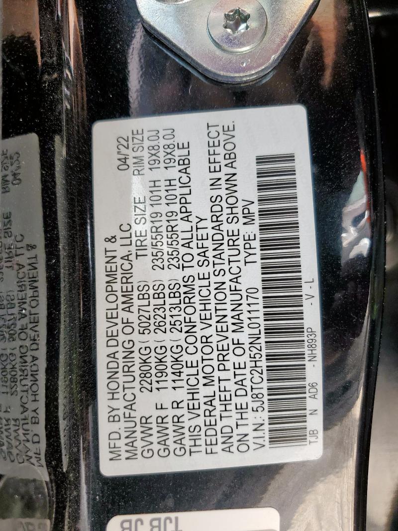 2022 ACURA RDX TECHNO 5J8TC2H52NL011170