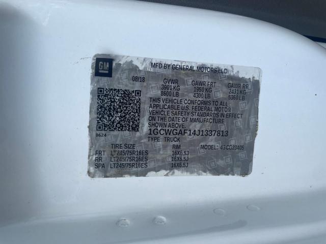 2018 CHEVROLET EXPRESS G2 1GCWGAF14J1337813