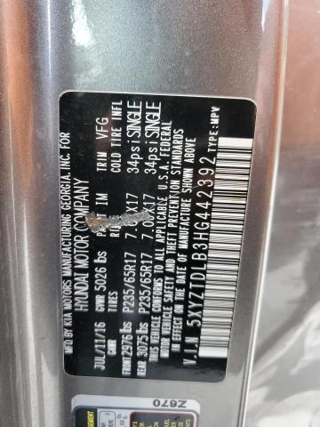 2017 HYUNDAI SANTA FE S - 5XYZTDLB3HG442392