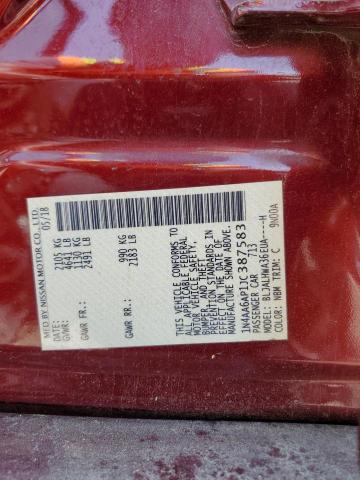 2018 NISSAN MAXIMA 1N4AA6AP1JC387583