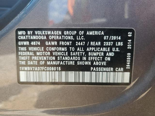 2015 VOLKSWAGEN PASSAT 1VWBV7A37FC008015