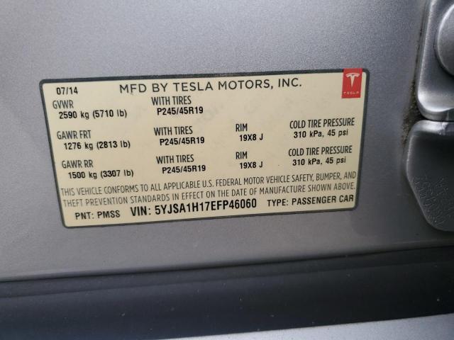 2014 TESLA MODEL S - 5YJSA1H17EFP46060