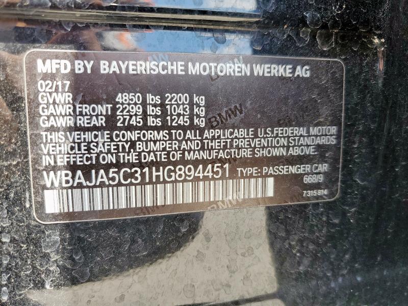 2017 BMW 530 I WBAJA5C31HG894451