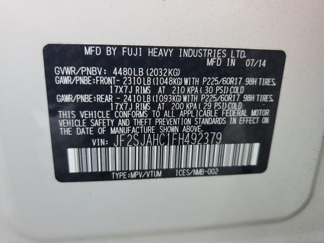 2015 SUBARU FORESTER 2 JF2SJAHC1FH492379