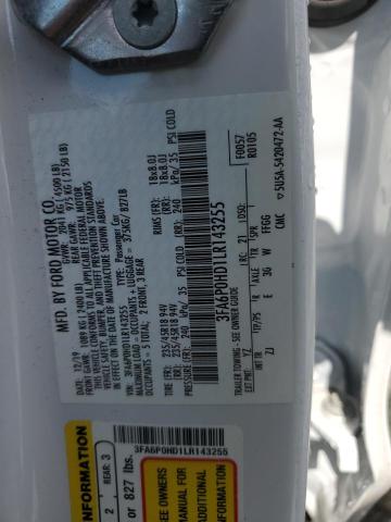 2020 FORD FUSION SE - 3FA6P0HD1LR143255