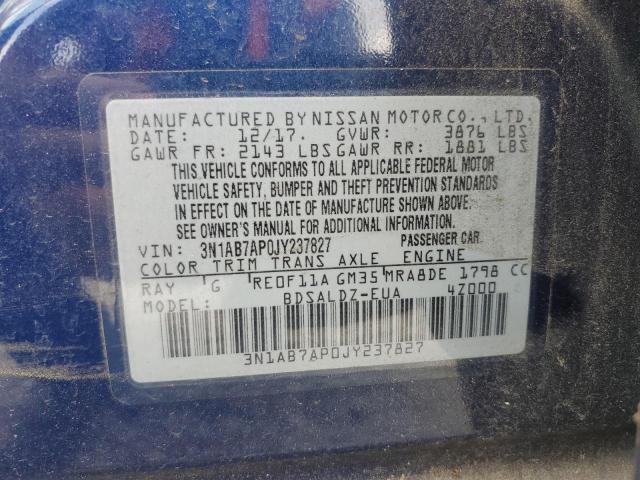2018 NISSAN SENTRA S 3N1AB7AP0JY237827