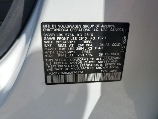 2021 VOLKSWAGEN ATLAS SEL 1V2CR2CA9MC576174