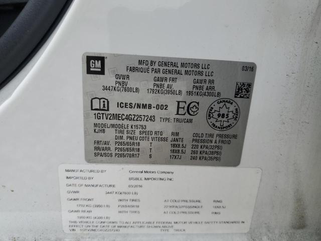 2016 GMC SIERRA K15 - 1GTV2MEC4GZ257243
