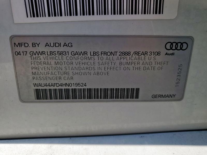 2017 AUDI A8 L QUATT WAU44AFD4HN019524
