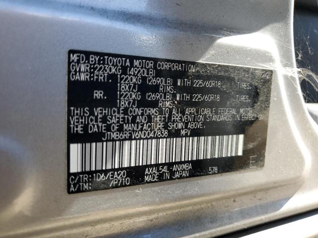 2022 TOYOTA RAV4 XLE PREMIUM JTMB6RFV6ND047838