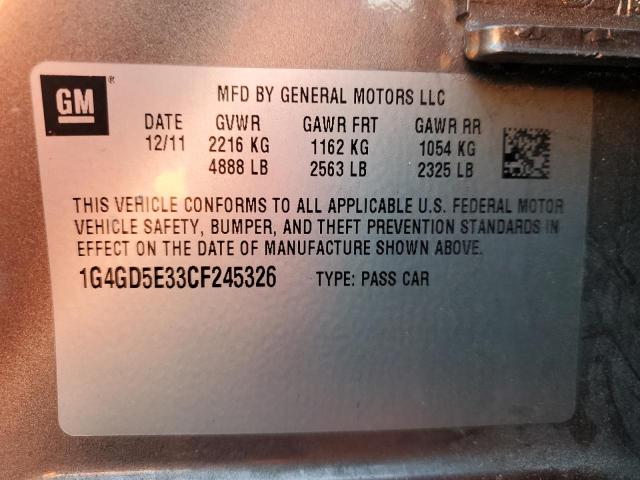 2012 BUICK LACROSSE P - 1G4GD5E33CF245326