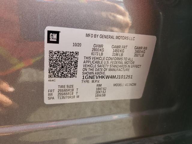 2021 CHEVROLET TRAVERSE L - 1GNEVHKW4MJ101251