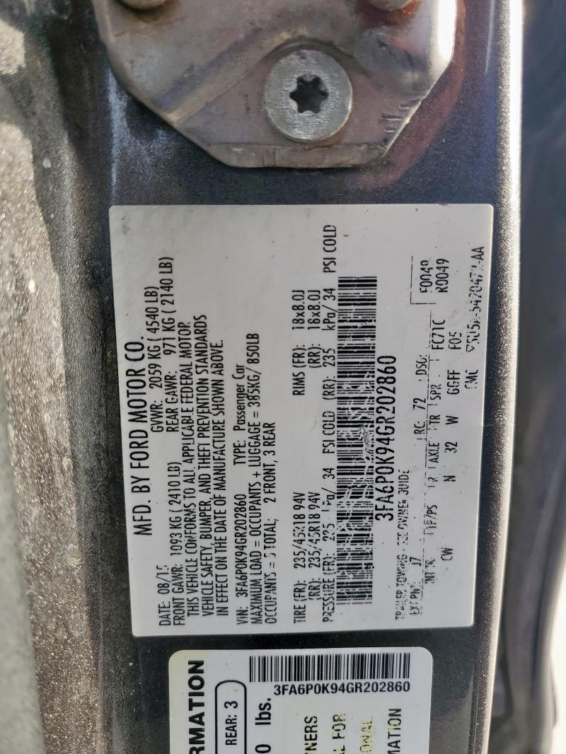 2016 FORD FUSION TIT - 3FA6P0K94GR202860