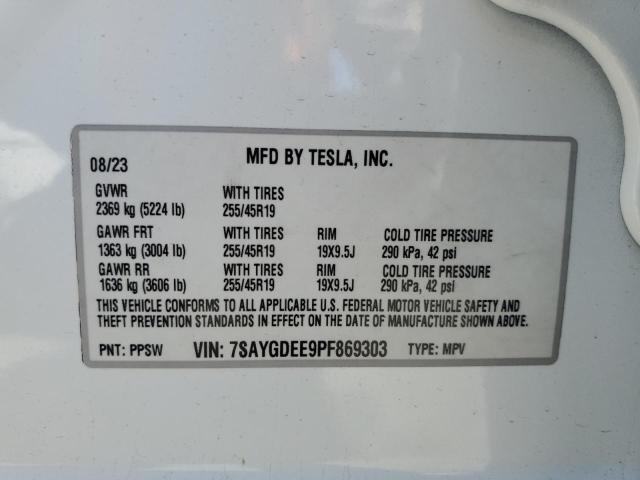 2023 TESLA MODEL Y 7SAYGDEE9PF869303