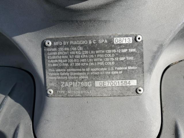 2014 PIAGGIO FLY 150 ZAPM798G0E7001584