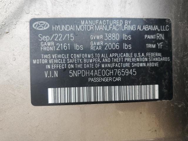 2016 HYUNDAI ELANTRA SE - 5NPDH4AE0GH765945