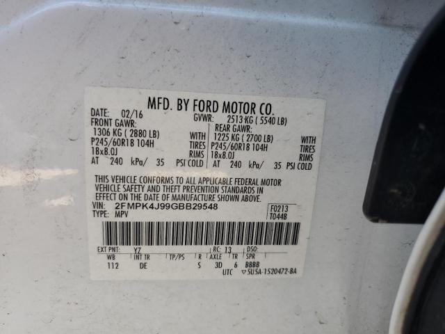 2016 FORD EDGE SEL 2FMPK4J99GBB29548