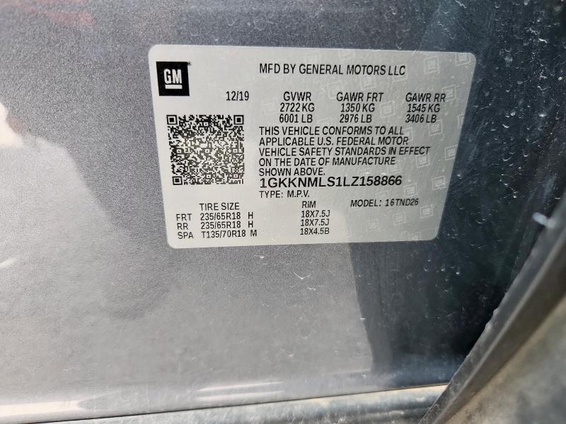 2020 GMC ACADIA SLT 1GKKNMLS1LZ158866