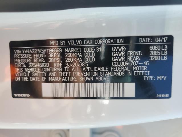 2017 VOLVO XC90 T6 YV4A22PK5H1186669