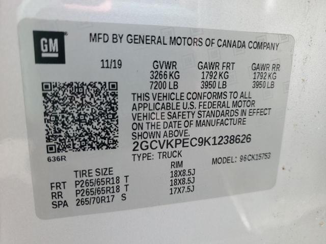 2019 CHEVROLET SILVERADO LD K1500 LT 2GCVKPEC9K1238626
