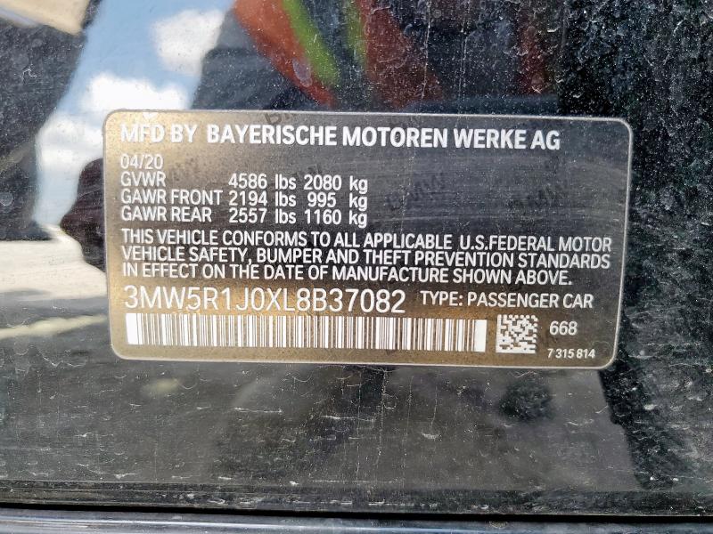 2020 BMW 330I 3MW5R1J0XL8B37082