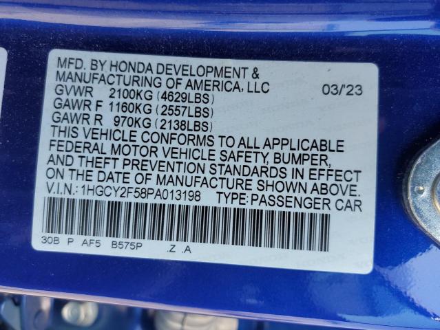2023 HONDA ACCORD HYB 1HGCY2F58PA013198