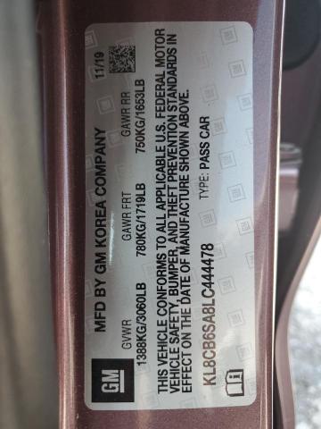 2020 CHEVROLET SPARK LS - KL8CB6SA8LC444478