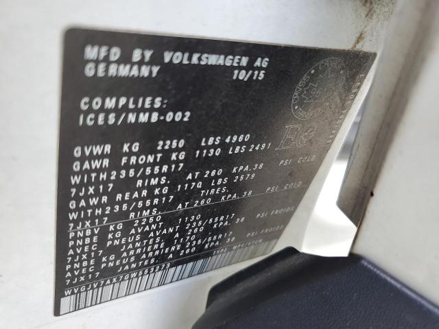 2016 VOLKSWAGEN TIGUAN COM WVGJV7AX7GW553273