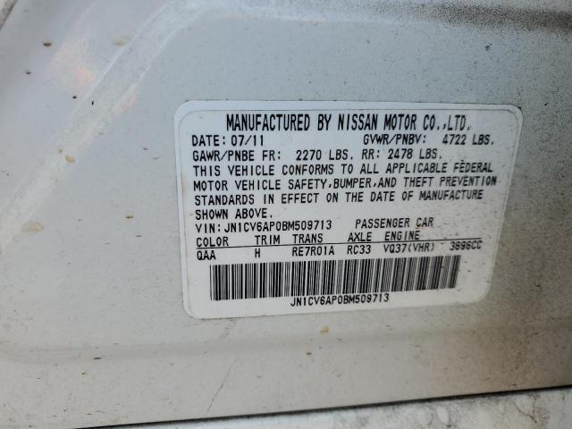 2011 INFINITI G37 BASE - JN1CV6AP0BM509713