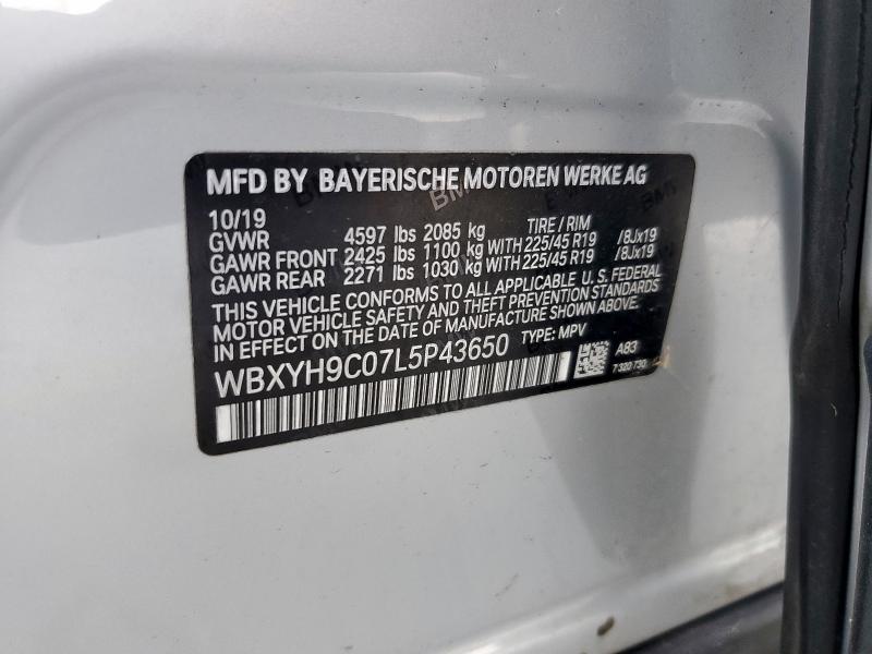 2020 BMW X2 SDRIVE2 WBXYH9C07L5P43650