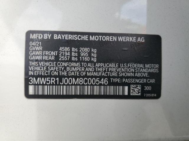 2021 BMW 330I 3MW5R1J00M8C00546