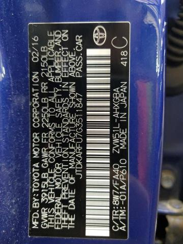 2016 TOYOTA PRIUS - JTDKARFU7G3511847