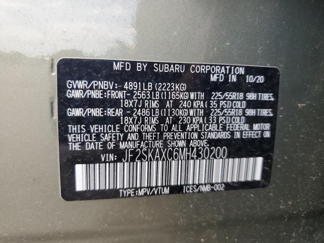 2021 SUBARU FORESTER T - JF2SKAXC6MH430200