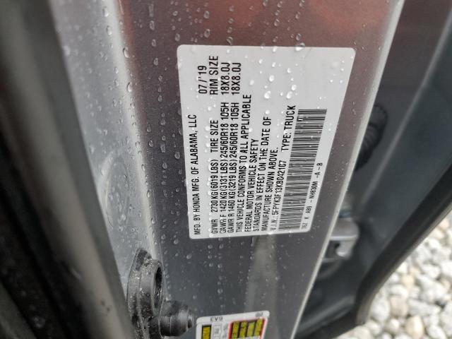2019 HONDA RIDGELINE SPORT 5FPYK3F13KB042107