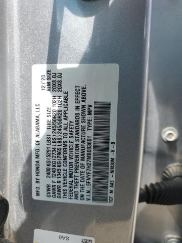 2021 HONDA PASSPORT S 5FNYF7H27MB003601