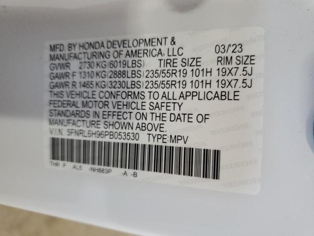 2023 HONDA ODYSSEY EL 5FNRL6H96PB053530