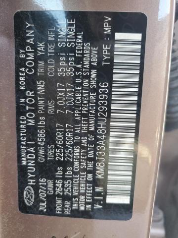 2017 HYUNDAI TUCSON LIMITED KM8J33A48HU293936