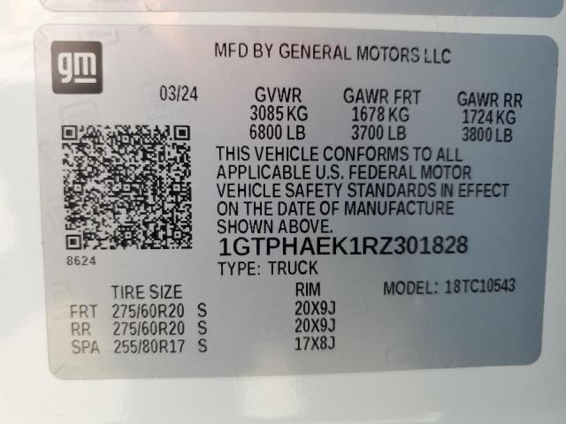 2024 GMC SIERRA C15 1GTPHAEK1RZ301828